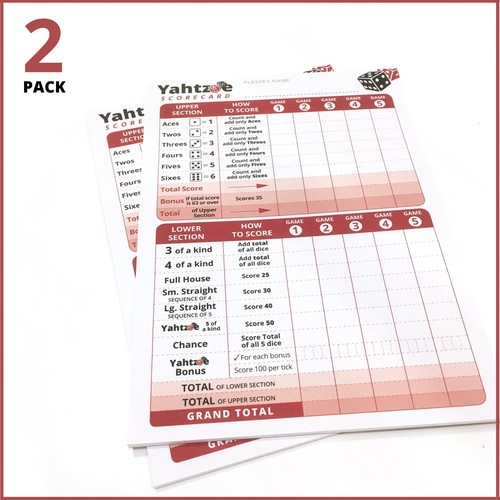 Yahtzee score pad 2x pack - pad,