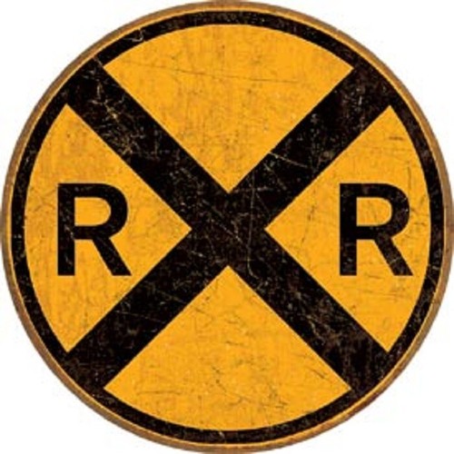 Railroad crossing round - crossing,