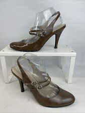 Sacha heels London Brow Shoes Leather Strappy Stiletto UK7 eur41 almond P26