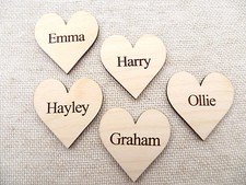 Wooden personalised hearts for - hearts,