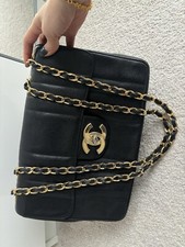 AUTH Vintage Chanel Jumbo Caviar 24k Gold Plated 30cm