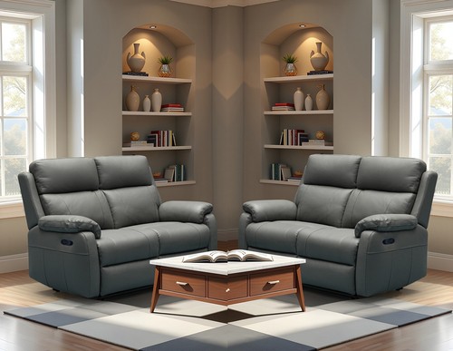 Dark grey italian leather - italian, 2