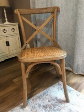 Set of 4 Rattan Crossback Bentwood Kitchen Dining Chairs 