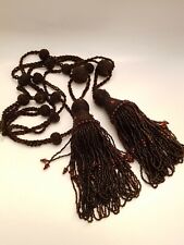 Pair Of Brown Glass Beaded Curtain/Door Curtain Tie Backs