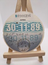 Vintage Ford Stamped 1989 Old Original Vehicle Road Car Cars Tax Disc Discs 89