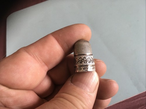 Antique silver thimble dated - silver,