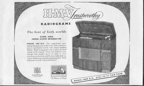 Hmv radiogram radio - radiogram:,