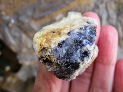 Blue john fluorite crystal - blue,