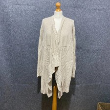Odd Molly Cardigan Size 1 UK 10 12 Wrap Waterfall Cable Knit Beige Wool Blend