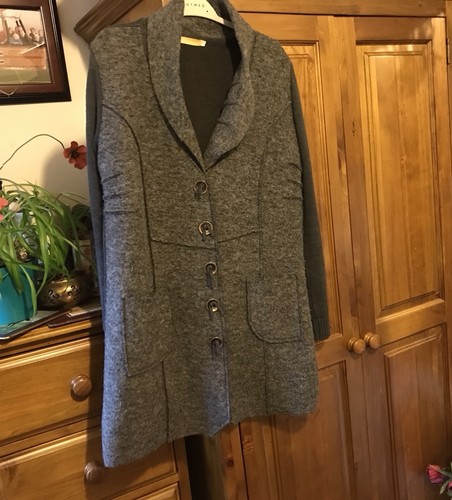 Biba grey wool jacket cardigan - biba,