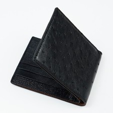 Ostrich Leather Bifold Wallet