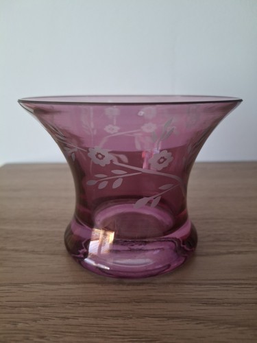 Small pink cranberry glass - small,