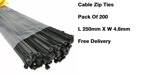 Black cable ties - cable, zip