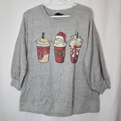 Holiday coffee cup sweatshirt - holiday,