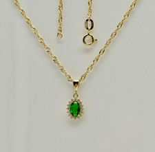 Solid 9ct Yellow Gold Green