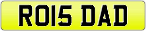 Initials dad number plate - ro,