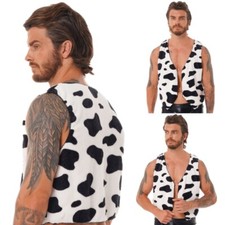 Men's Cow Print Vest Waistcoat
