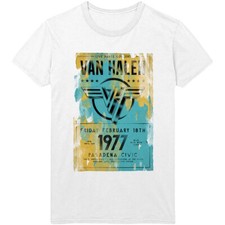 Van Halen Pasadena 77 White T-Shirt OFFICIAL