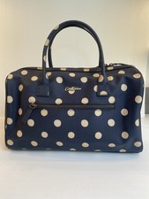 CATH KIDSTON BLUE AND WHITE SPOT HANDBAG, BOWLING BAG. 