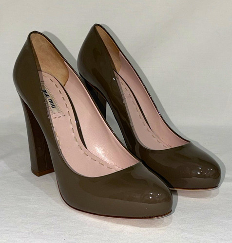 Miu brown patent - brown, leather