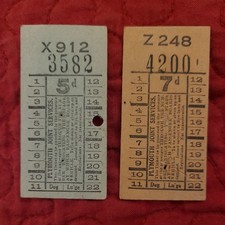 TWO Vintage Bus Tickets