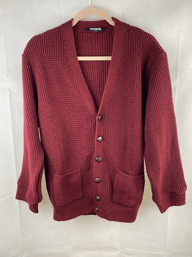 Relco waffle knit cardigan - relco, red