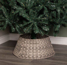 40/58cm Samuel Alexander Medium Plastic Wicker Rattan Woven Tree Skirt in Grey