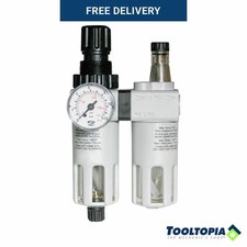 SIP 1/4" Air Control Unit Filter Regulator & Lubricator FRL Air Compressor 07528