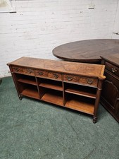 ANTIQUE/REPRODUCTION STUNNING BURR WALNUT LOW BOOKCASE/DISPLAY STAND WITH DRAWER