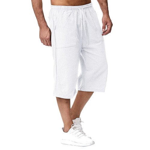 Mens cotton linen length - mens, 3/4