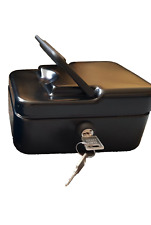 Metal Cash Box Money Bank Deposit Steel Tin Security Safe Petty Key Lockable