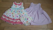 2x Girls Summer dresses Marks & Spencer Spotty Party+ lilac flowers + knickers