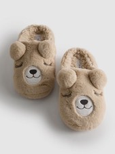 Teddy Bear Mule Slippers New warm brown soft PRIMARK 