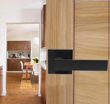 Black Dummy Door Handle Heavy Duty Square Door Levers Interior Single Side Black