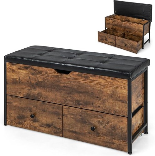 Gymax storage ottoman - storage, bench