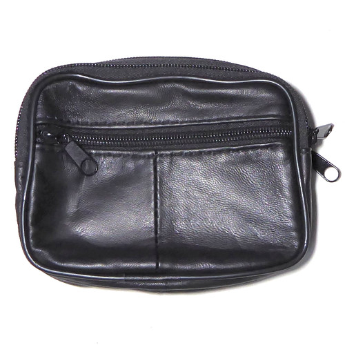 Black real leather - , purse