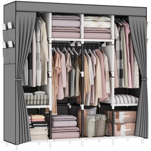 Fabric wardrobe zippered open - fabric,