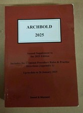 Archbold Criminal Pleading Evidence and Practice 2025 Supplement Like New