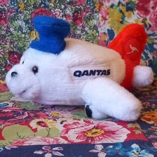 QANTAS 8" VINTAGE PLANE JUMBO SOFT TOY PLUSH AUSTRALIAN AIRLINE MASCOT