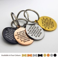 Personalised Engraved Dog Tag ID /  Double Sided Dog Cat Pets Name Identity
