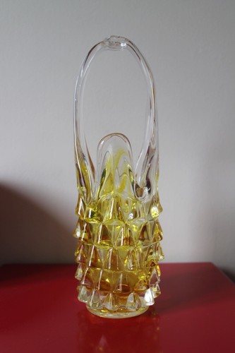 Murano sommerso glass basket - murano,