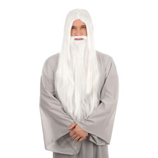 White Wizard Wig & Beard