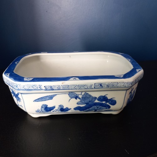 Large blue and white - and,