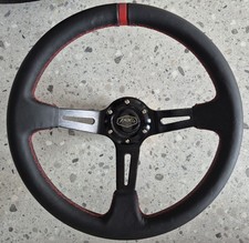 65mm Deep Dish Rally Drifting Sports Steering Wheel 350mm pcd  in PVC Leather 