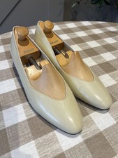 BALLY Gatsby ballet Pumps UK 5.5 Cream Leather Made In England Vintage Shoes