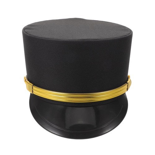 Black railroad engineer - black, hat