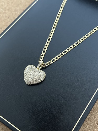 9ct gold heart pendant - gold,