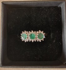 Emerald and Diamond 9ct Gold Ring