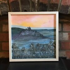 Original Signed Corfe Castle Framed Painting Oil & Acrylic