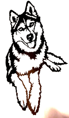 Wolf husky dog vinyl - 1x,